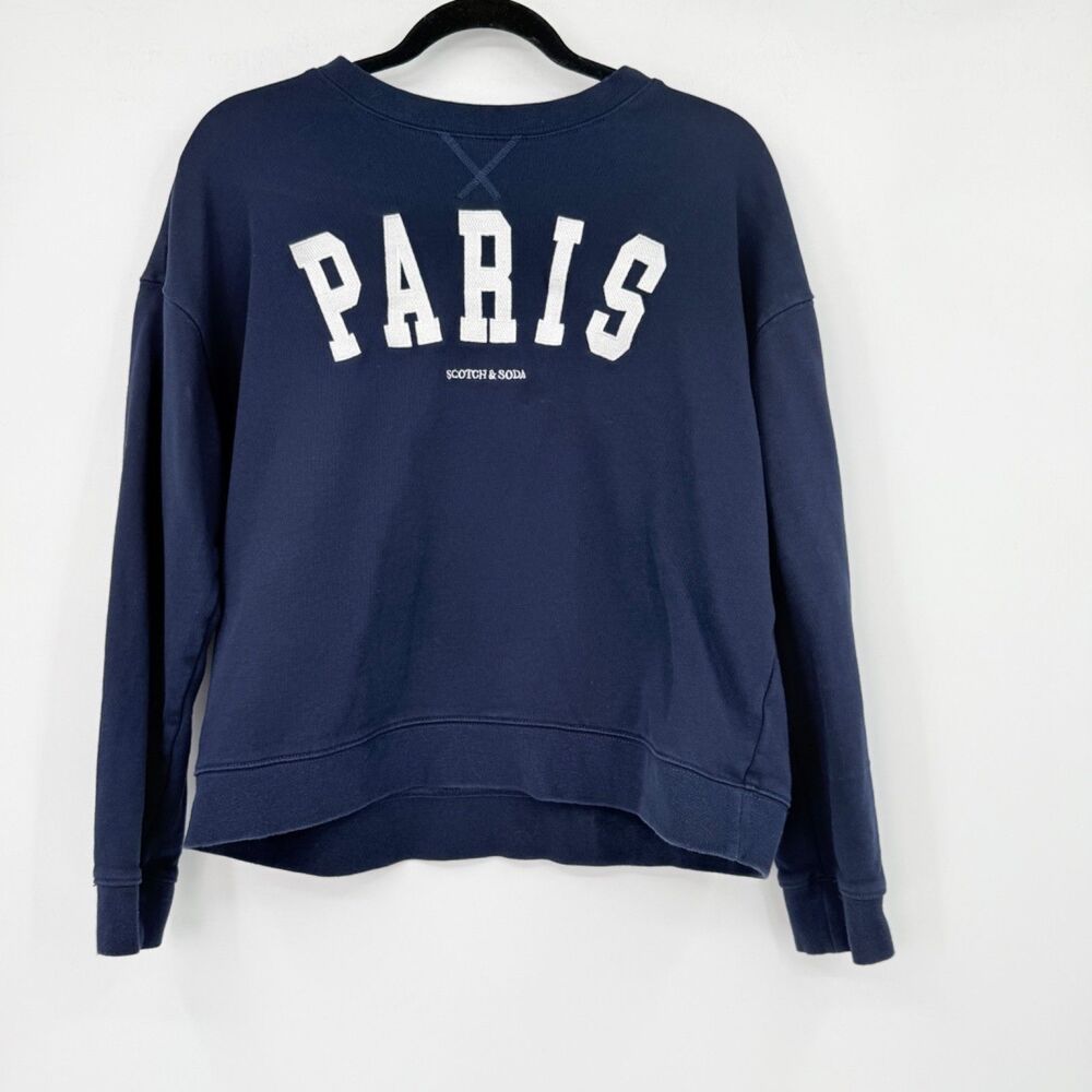 Scotch & Soda Amsterdam Women's M Navy Blue Crewneck Paris Preppy Comfort